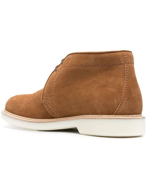 Light Brown Suede Lace Up Chukka Boots