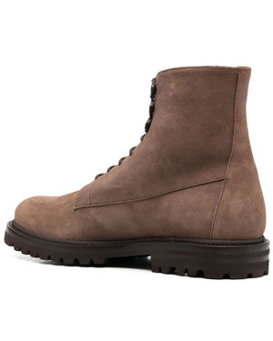Brown Suede Lug Sole Boot