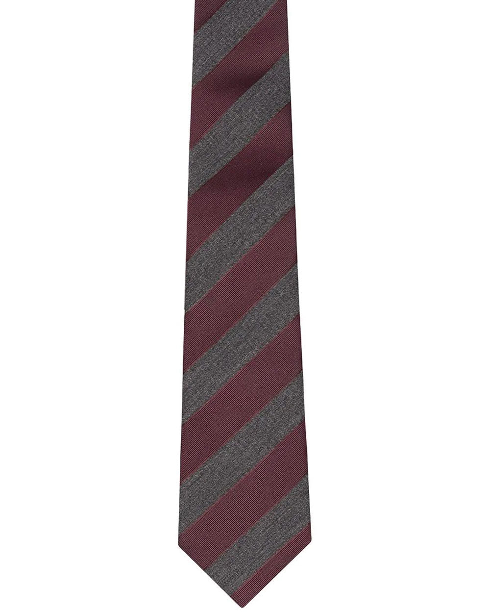 Burgundy and Charcoal Striped Tie