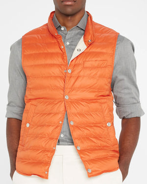 Carrot Quilted Nylon Snap Vest
