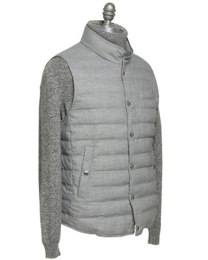 Charcoal Grey Quilted Down Vest