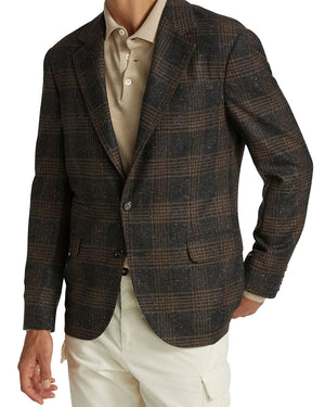 Charcoal and Brown Plaid Sportcoat