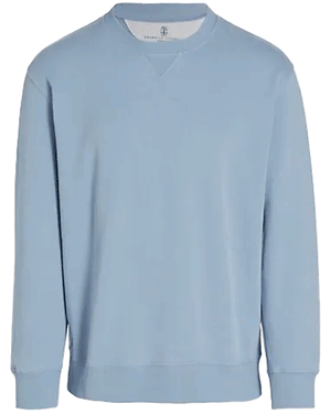 Blue Cornflower Cotton Crewneck Sweatshirt