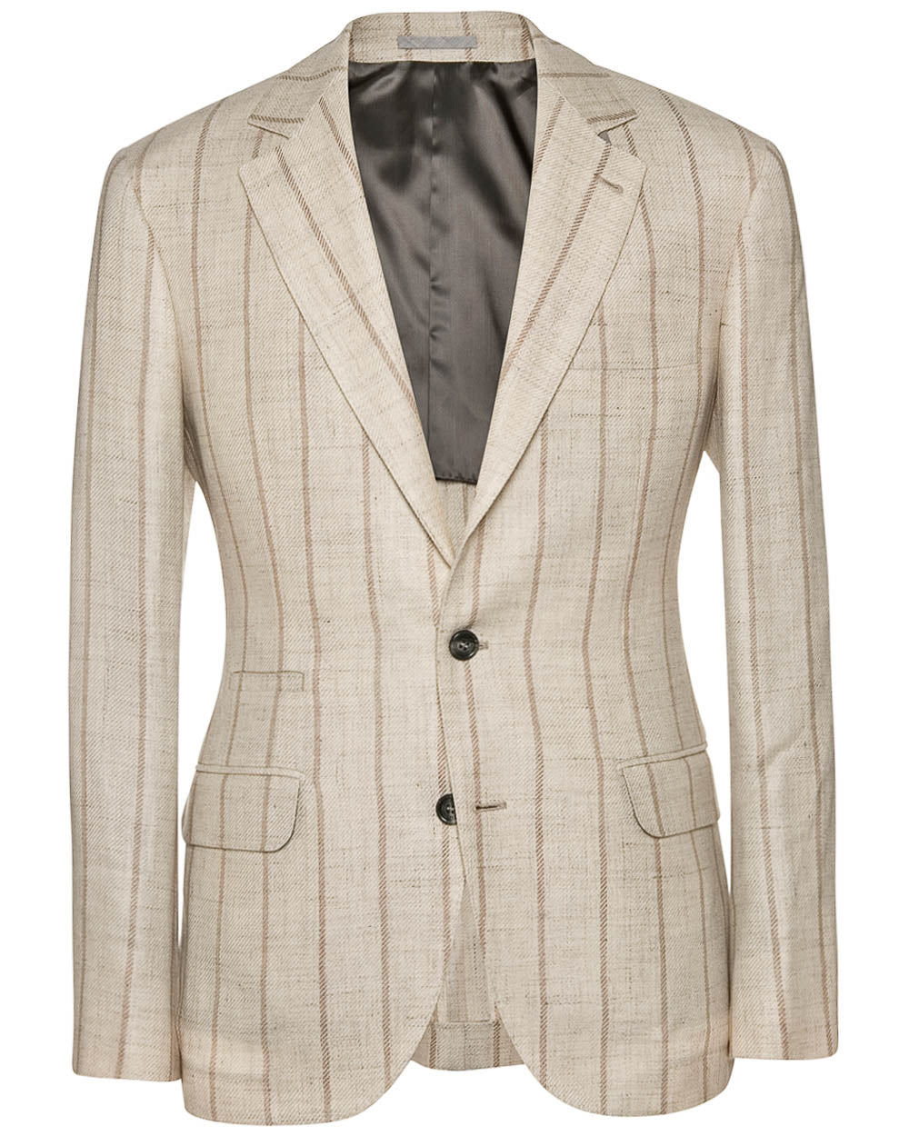 Cream Melange with Brown Stripe Suit