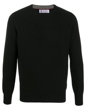 Black Fine Knit Cashmere Sweater