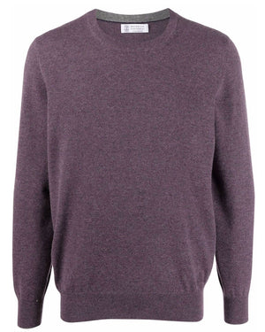 Washed Purple Fine Knit Cashmere Sweater