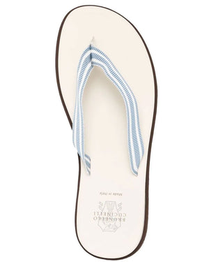 Denim and White Flip Flop Sandal