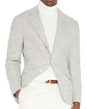 Grey and Brown Faded Plaid Sportcoat