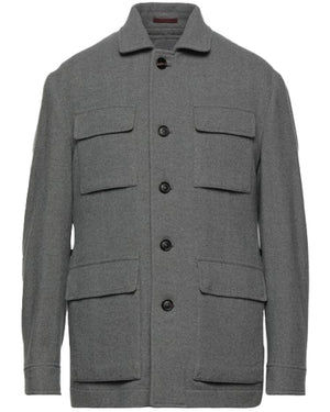 Grey and Green Wool Safari Jacket