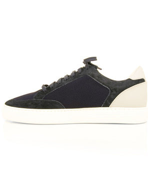 Knit and Suede Sneaker in Navy