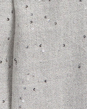 Light Grey Cashmere Silk Paillette Sequin Scarf