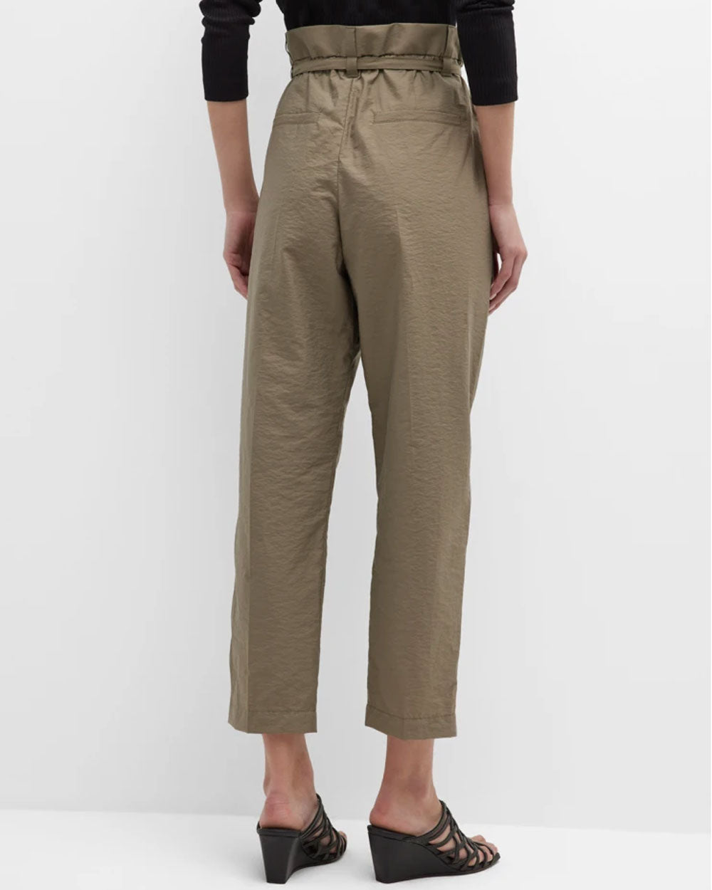 Military Crinkle Cotton Pleated Pant