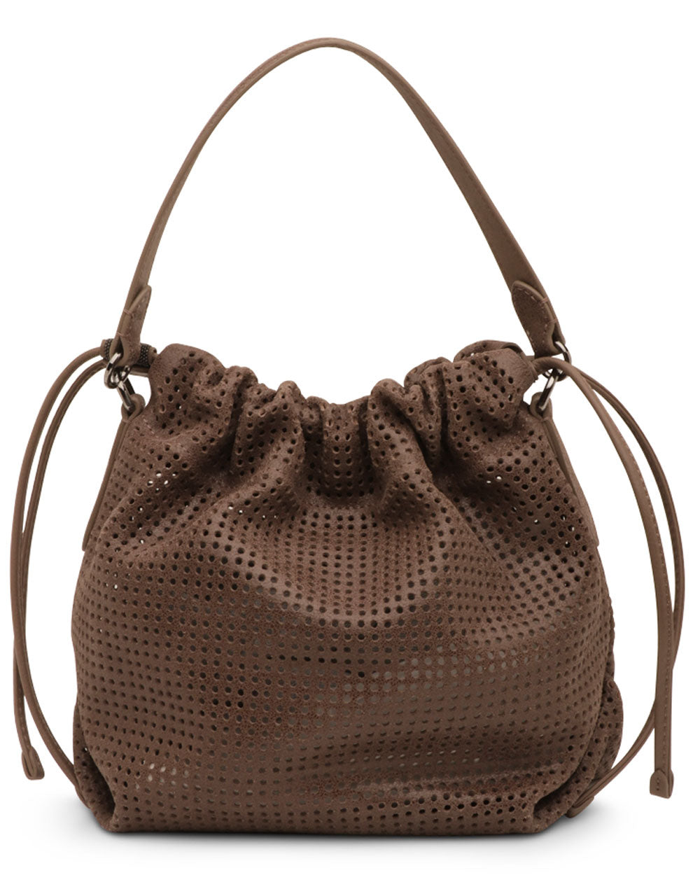 Mud Perforated Leather Bucket Bag