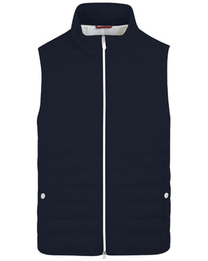 Navy Cashmere Quilted Vest