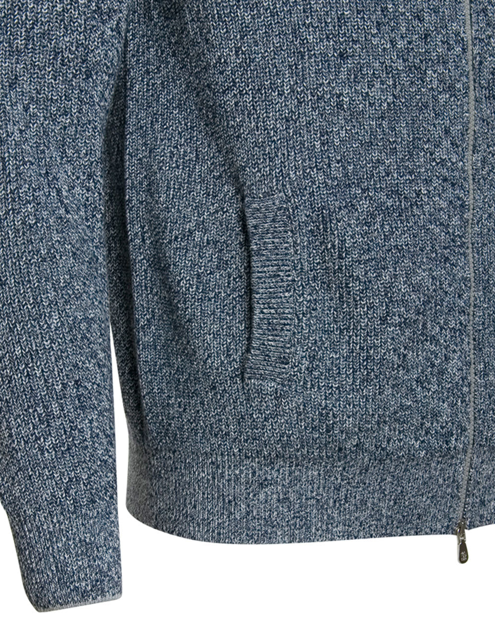 Navy Ribbed Cashmere Cardigan