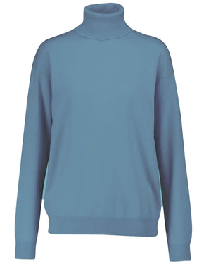 Octane Blue Cashmere Turtleneck Sweater