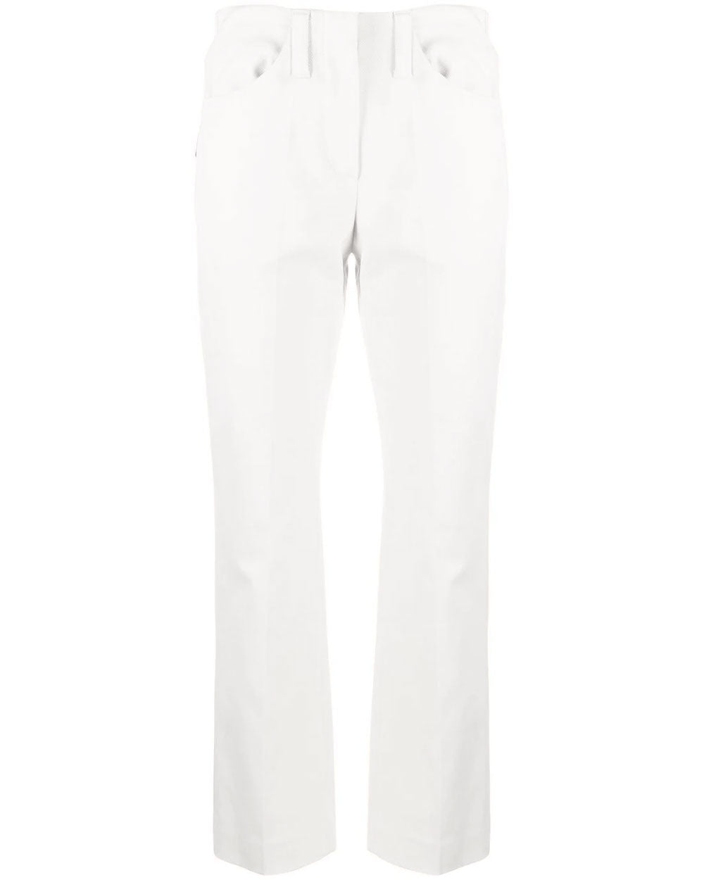 Off White Cropped Cotton Pants