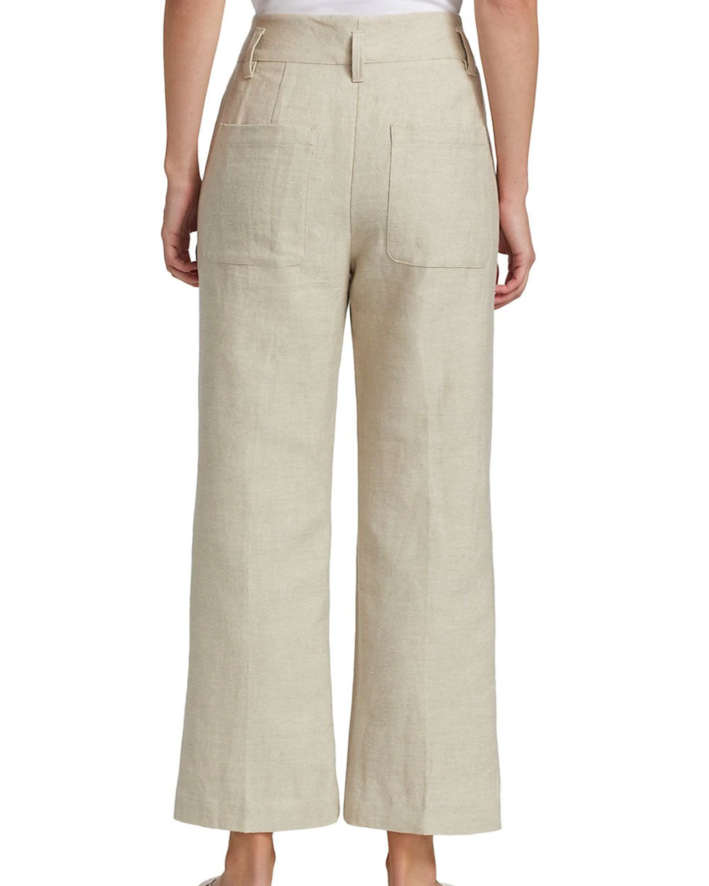 Oyster Linen Kick Flare Pant