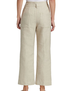 Oyster Linen Kick Flare Pant