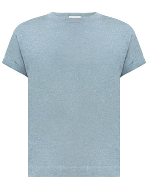 Pastel Leaf Lurex Cashmere T-Shirt