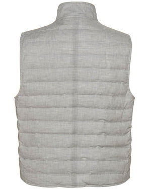 Pearl Grey Melange Quilted Vest