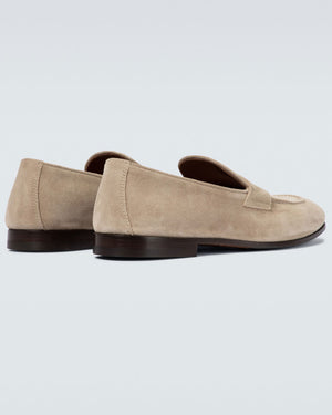 Suede Penny Loafer in Sand