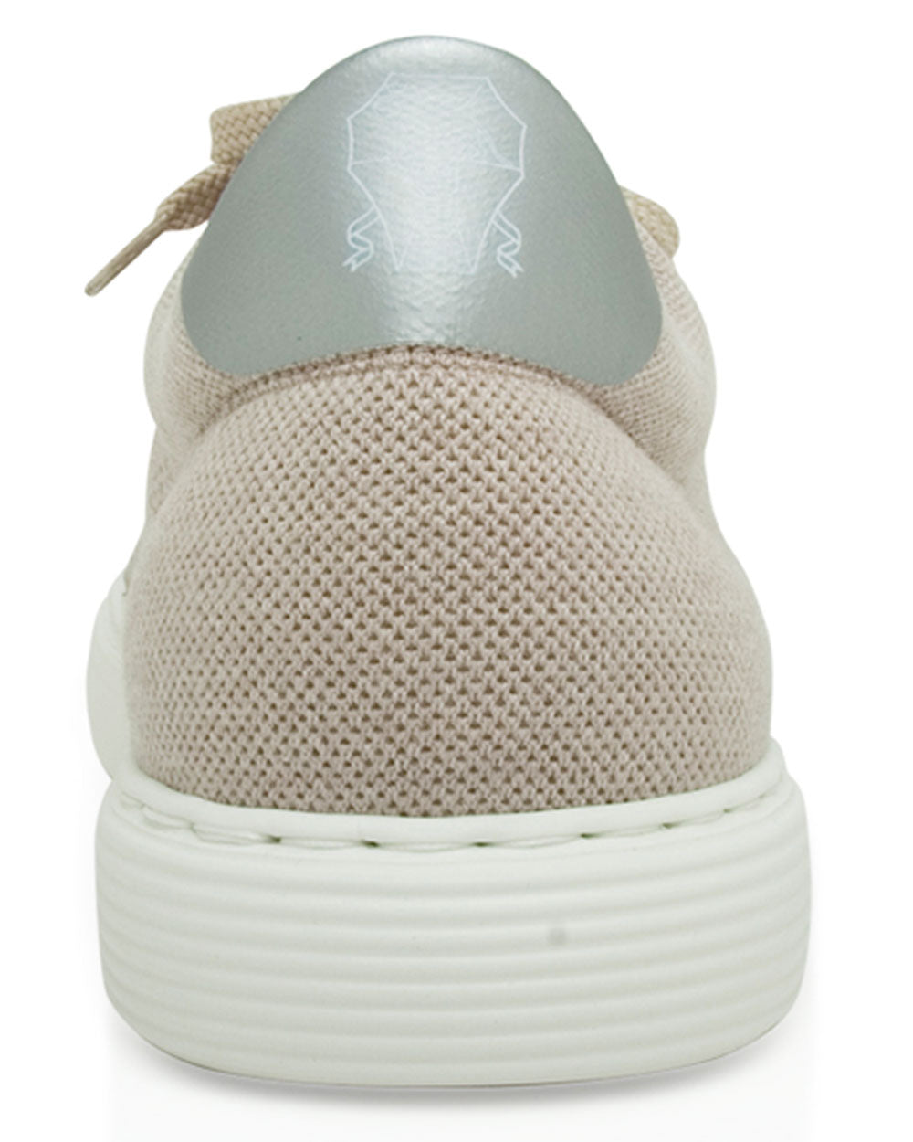 Tan Perforated Wool Knit Low Top Sneakers
