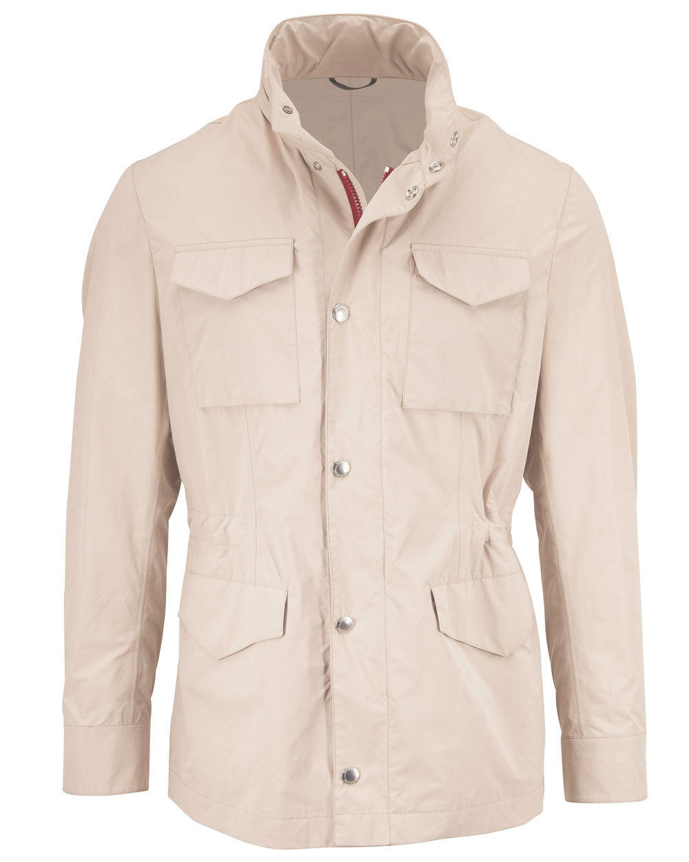 Men's Khaki Snap Button Closure Twill Jacket – brinell