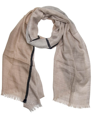 Taupe and Navy Colorblock Scarf