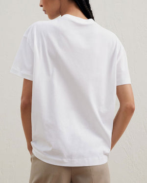 White Embroidered Cotton T-Shirt