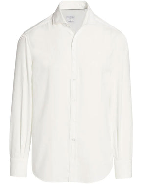 White Micro Corduroy Shirt