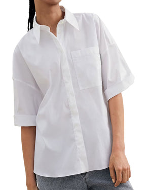 White Monili Pocket Tab Short Sleeve Shirt