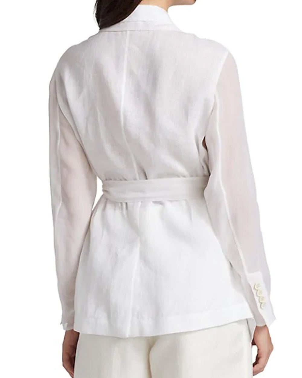 White Organza Silk Sleeve Layered Jacket