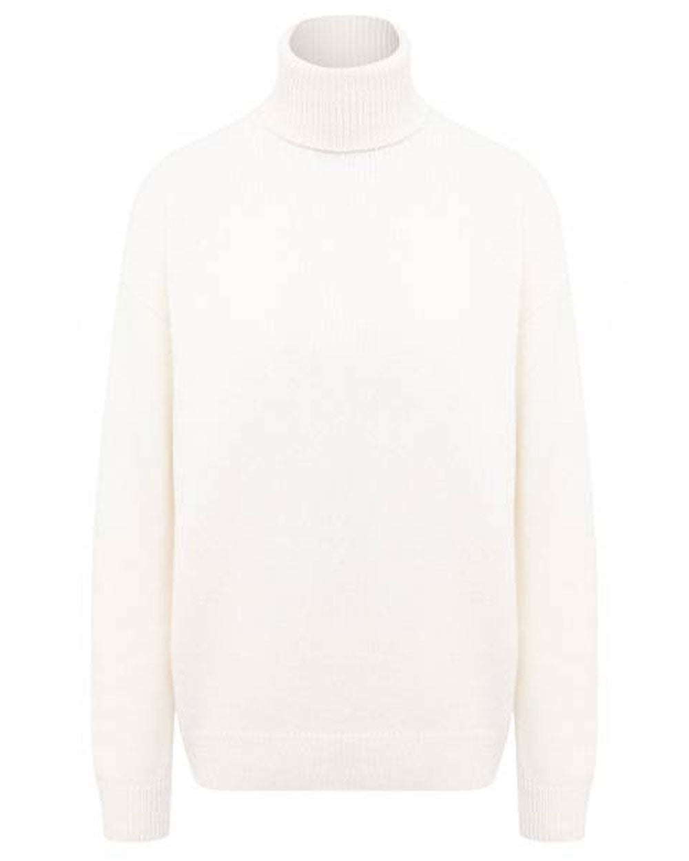 White Paillette Sequined Turtleneck Sweater