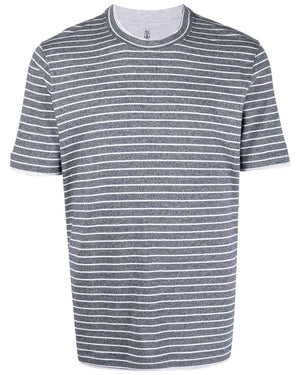 White and Blue Stripe T-Shirt