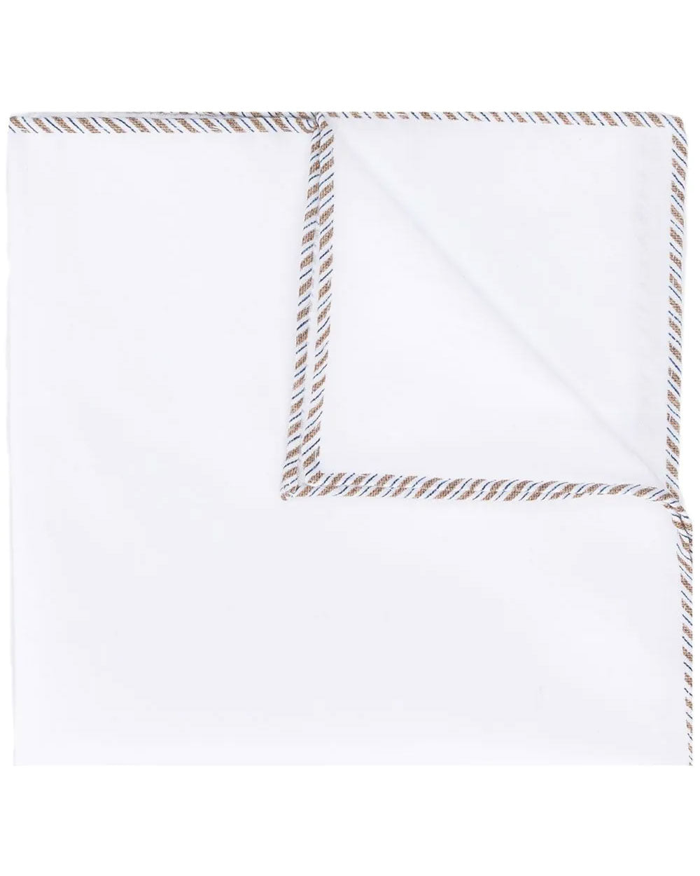 White and Brown Trim Pocket Square