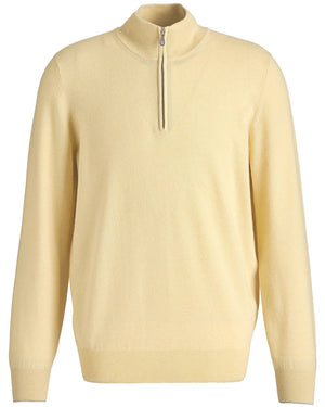 Yellow Cashmere Half-Zip Sweater