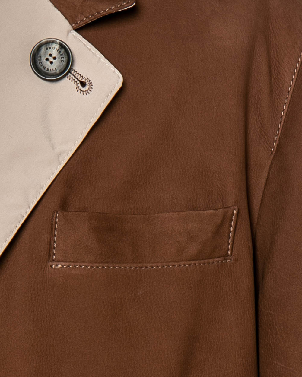 Reversible Brown Suede Leather to Nylon Jacket