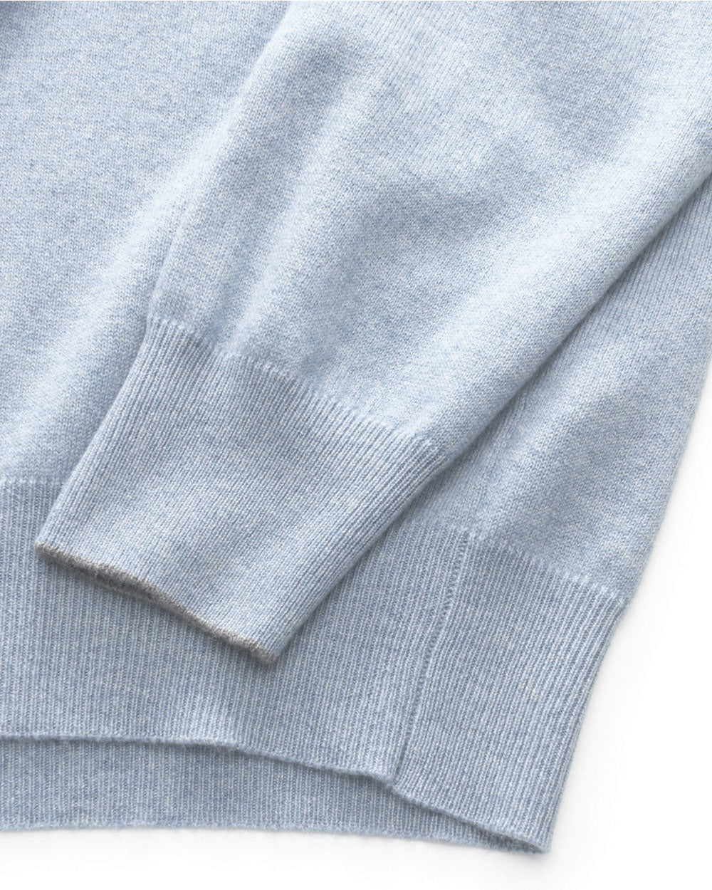 Light Blue Cashmere Half-Zip Sweater