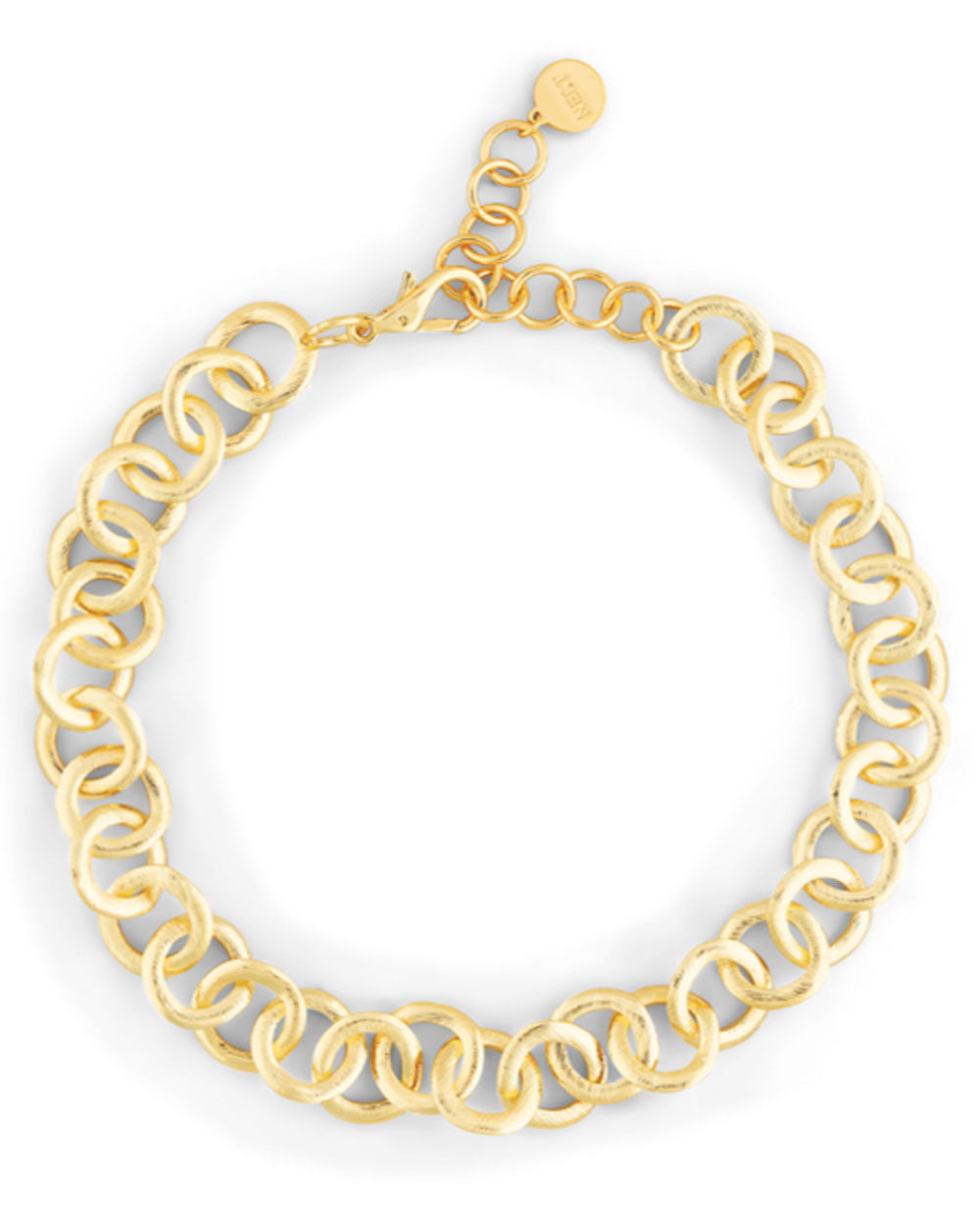Brushed Gold Chain Link Necklace