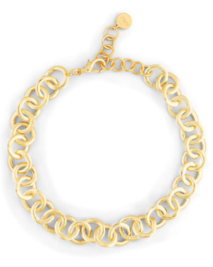 Brushed Gold Chain Link Necklace