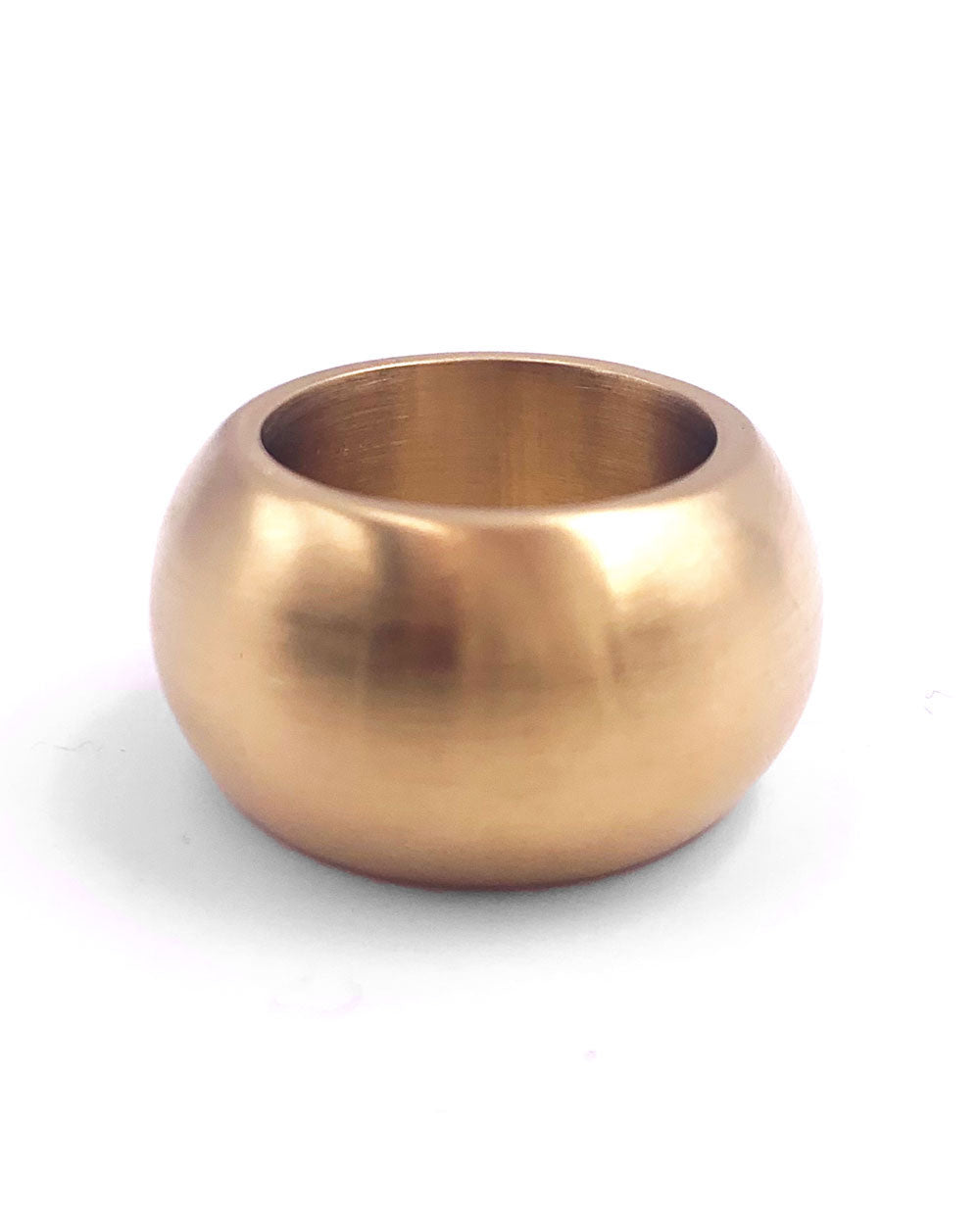 Brushed Gold Wide Band Ring