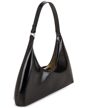Amber Semi Patent Leather Bag in Black