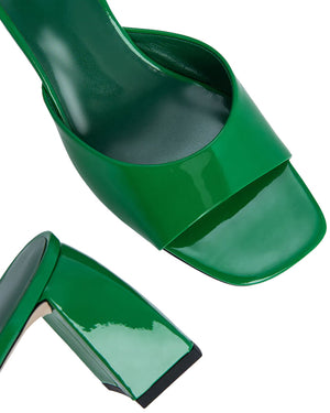 Romy Mule in Green Patent Leather