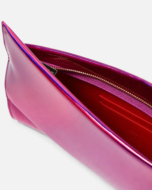 Loubitwist Psychic Patent Leather Clutch Bag in Fuxia