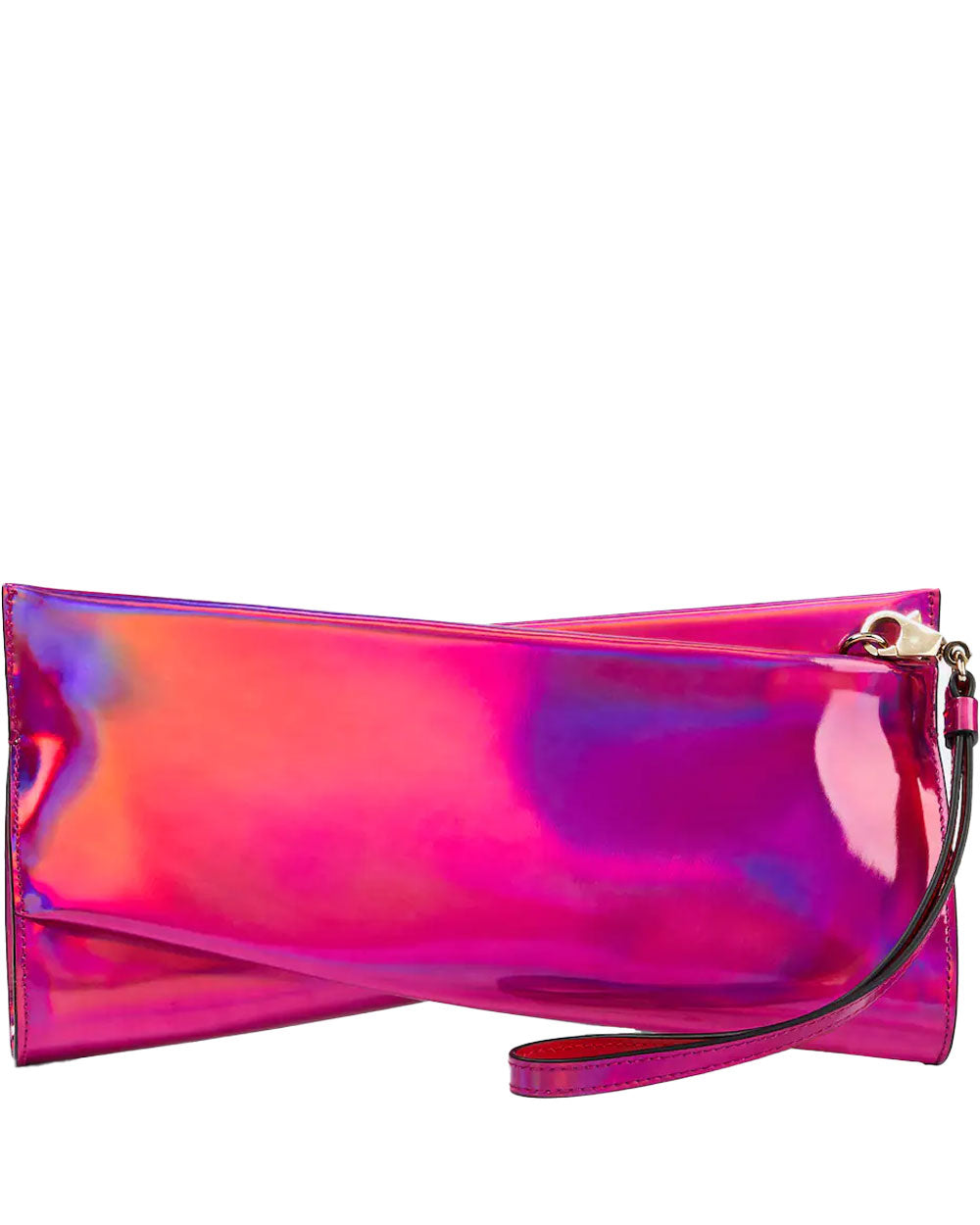 Loubitwist Psychic Patent Leather Clutch Bag in Fuxia