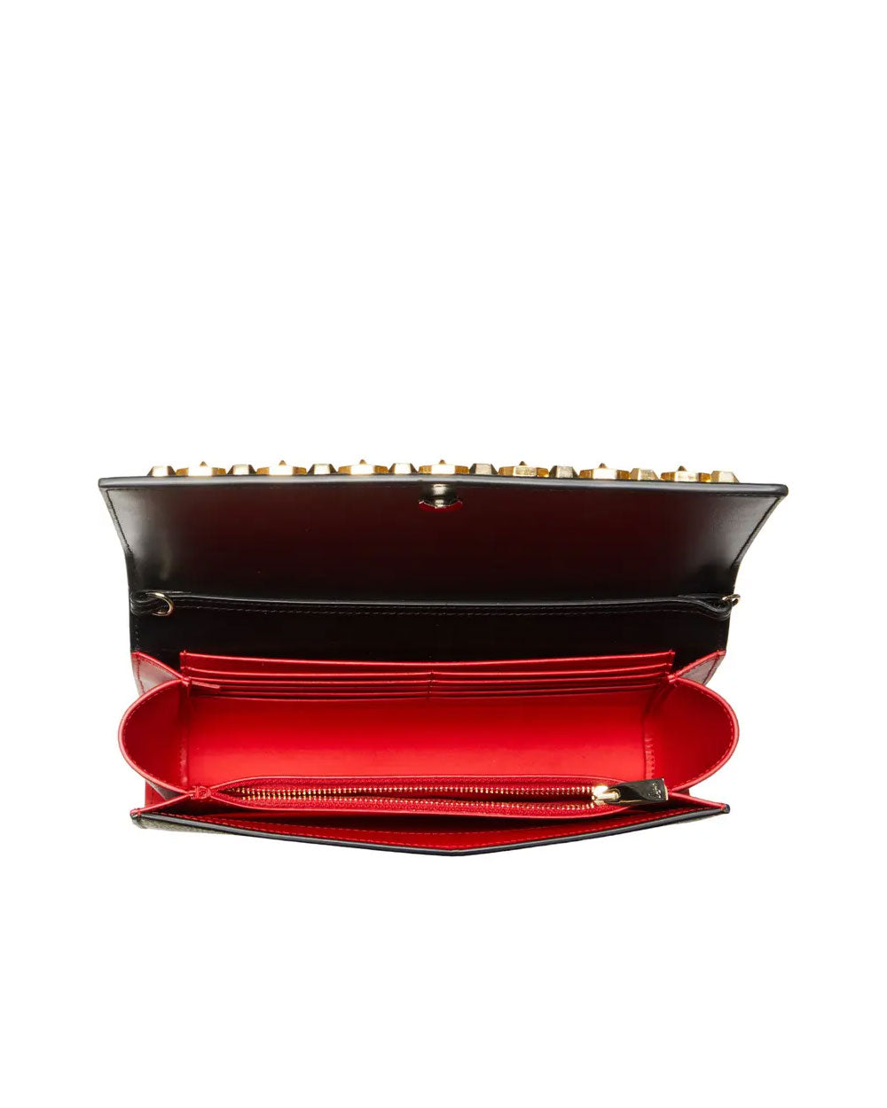 Paloma Embellished Leather Clutch in Black and Gold