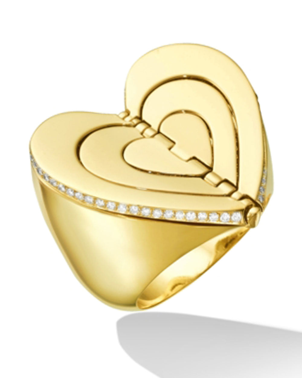 Gold and Diamond Endless Heart Cocktail Ring