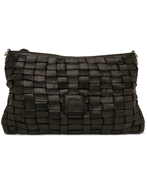 Black Woven Leather Pouch
