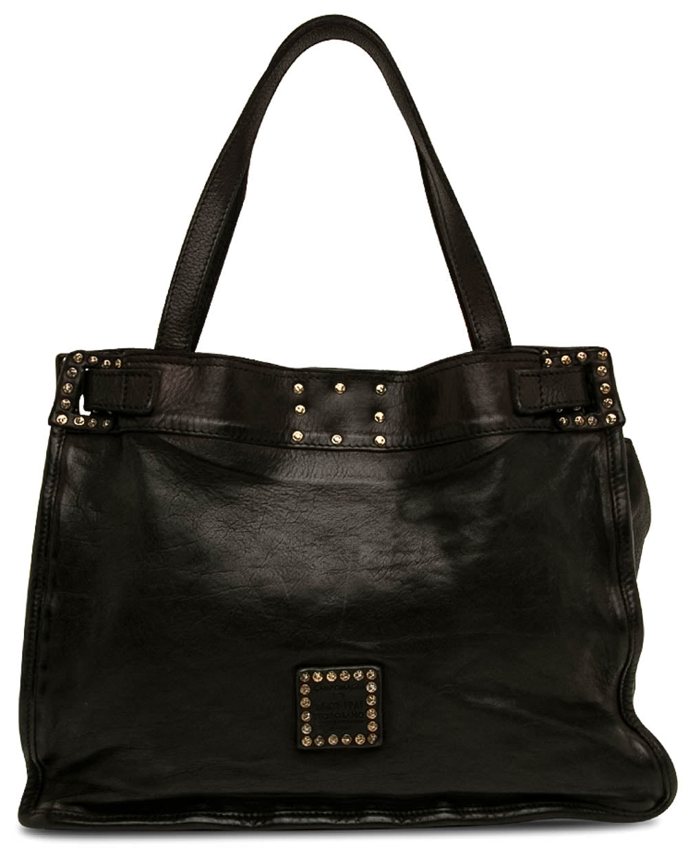 Medium Black Diana Patchwork Leather Shopping Bag